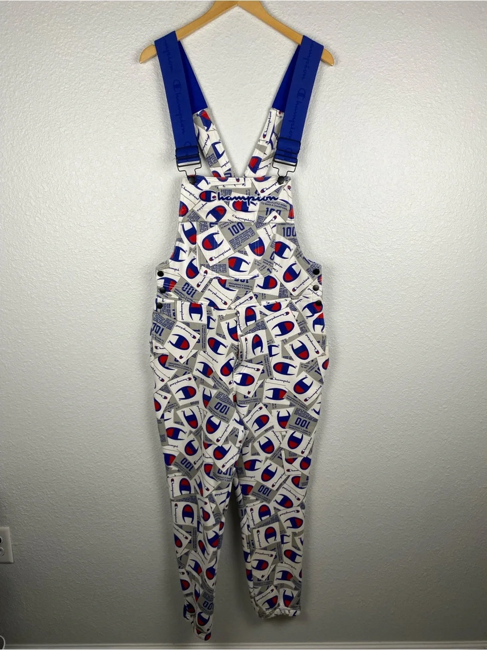 Champion Super Fleece 3.0 Overall an all-over jock tag print unisex size M - Picture 5 of 14